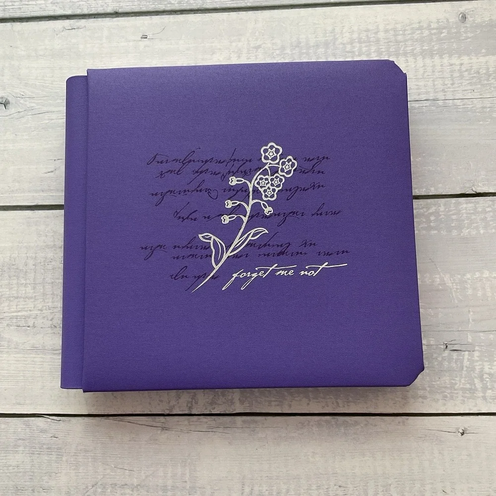 Creative Memories 7x7 Triumph Forget Me Not Album Purple Silver Floral NEW Box